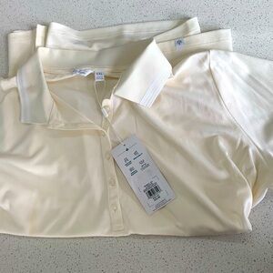 Women's Lady Hagen Clubhouse Jacquard Short Sleeve Golf Polo Shirt XXL Cream NEW
